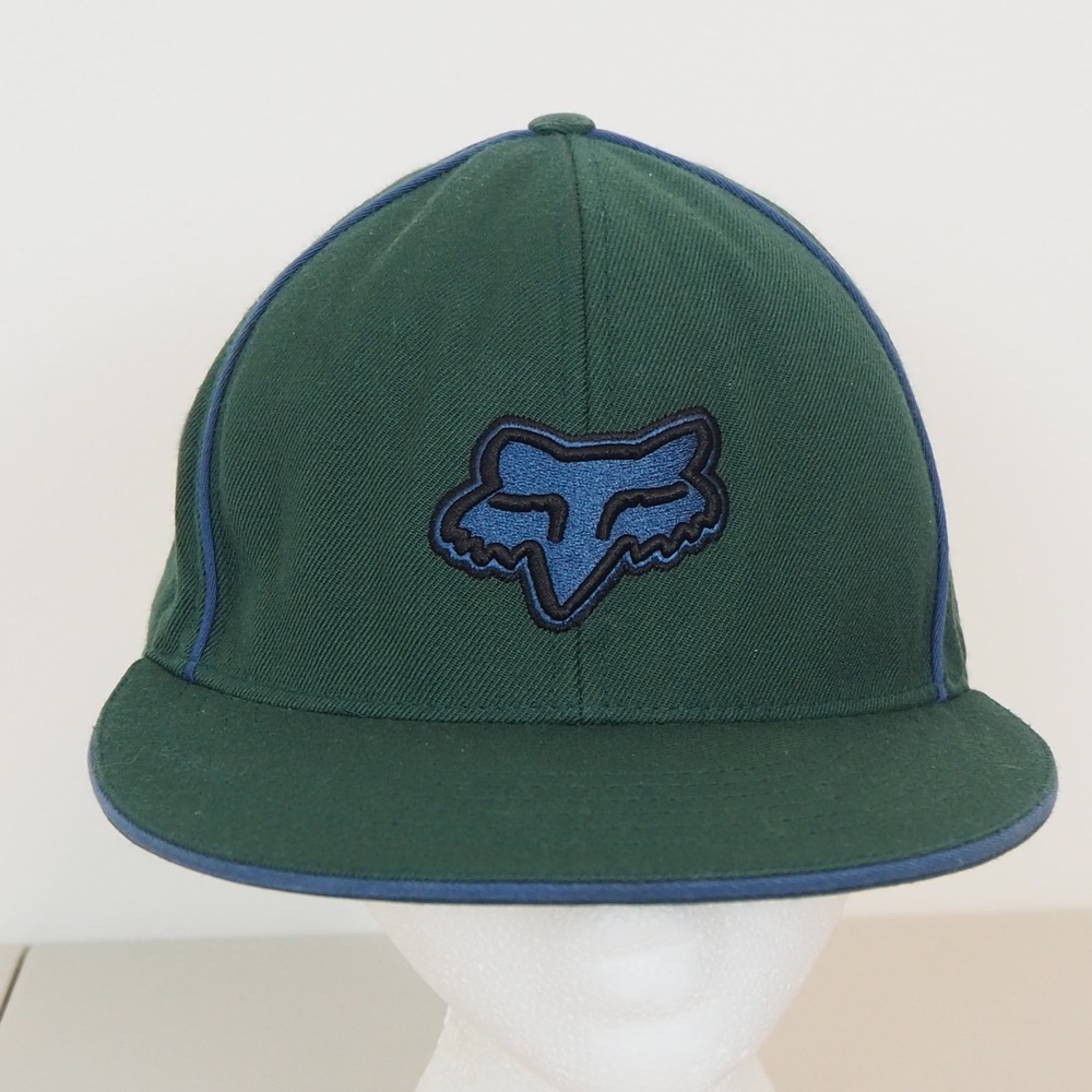 Fox Racing Flat Brim Fitted Hat 7 1/4‎ 100% Wool Y2K style MX Motocross Moto